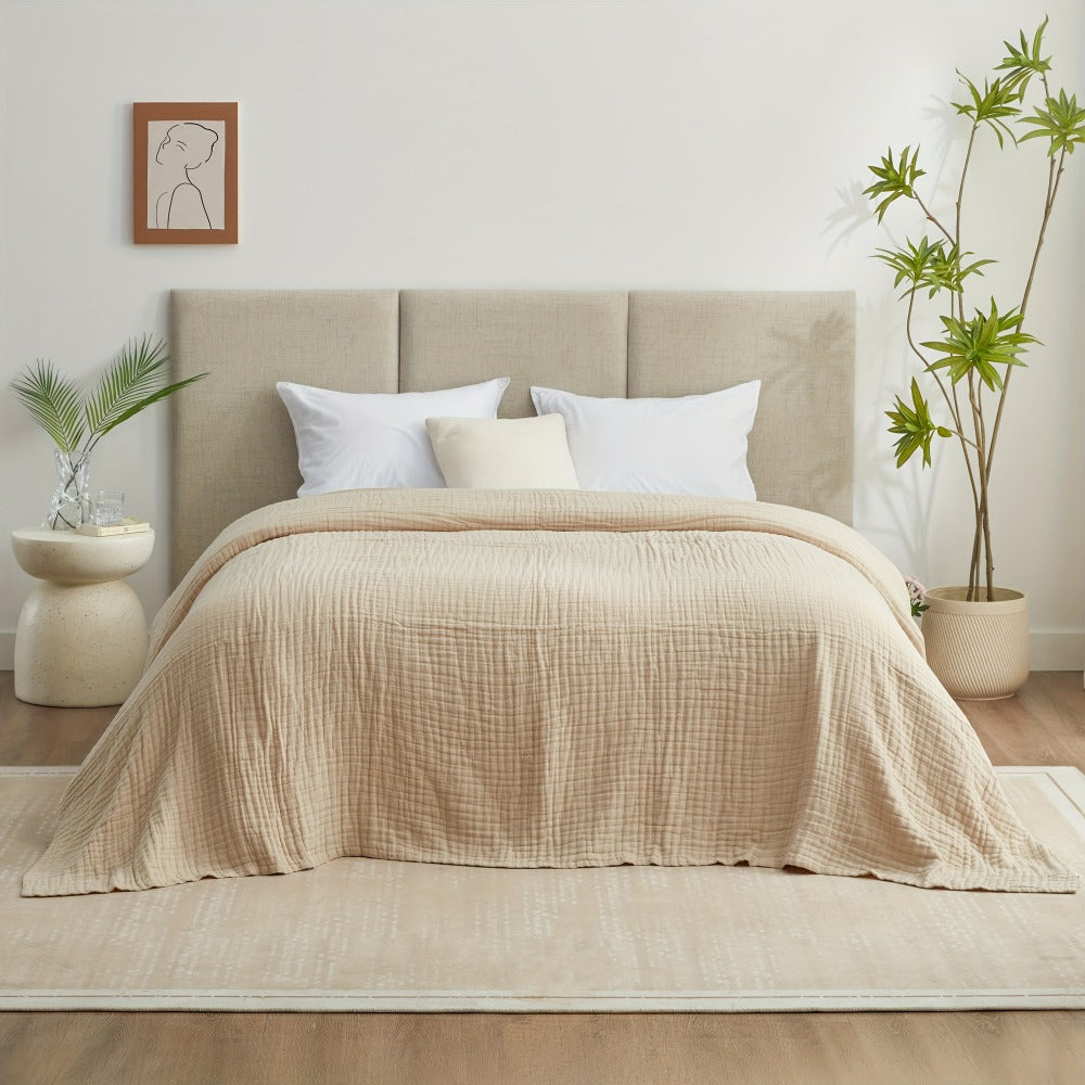 6-Layer Gauze Blanket 100% Muslin, Breathable Cotton Throw for Couch & Bed, All Season Adult Blanket