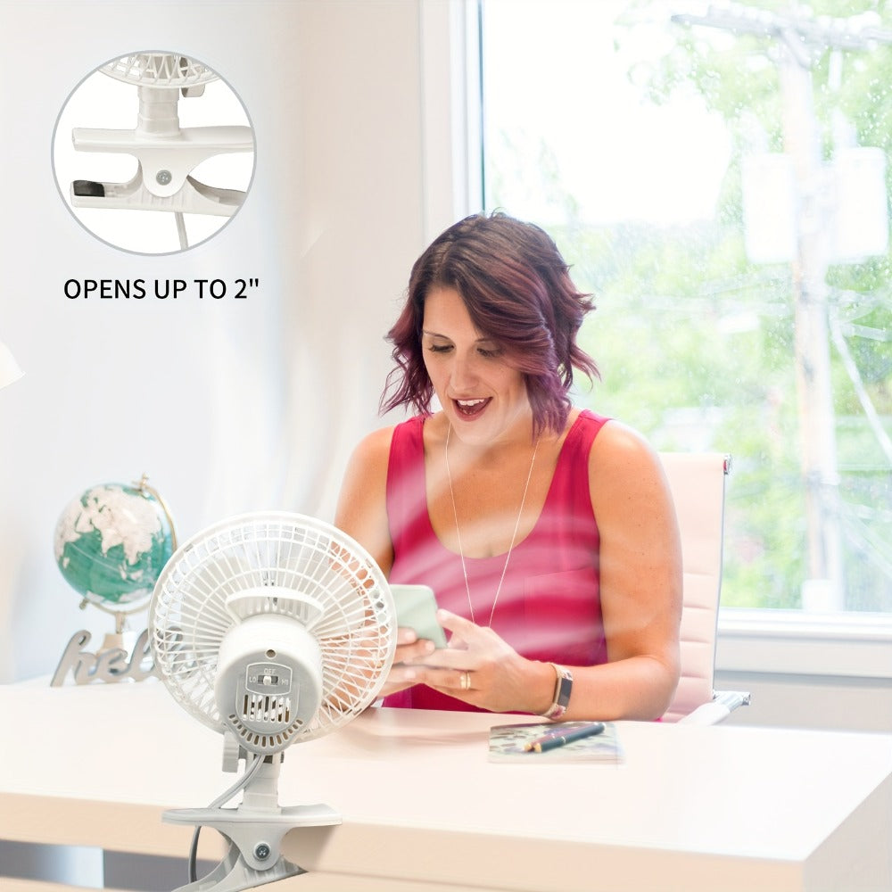 Turbo Table Fan 8 Inch 3-Speed Quiet Air Circulator, Wall Mountable with Adjustable Tilt and Carry Handle