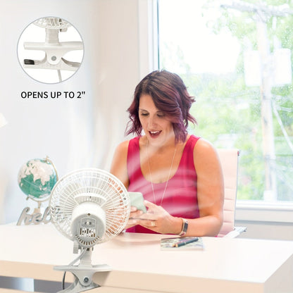 Turbo Table Fan 8 Inch 3-Speed Quiet Air Circulator, Wall Mountable with Adjustable Tilt and Carry Handle
