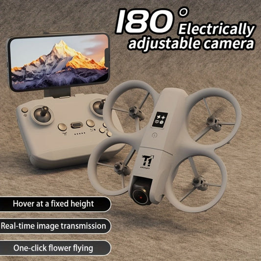 Mini 4K FPV Drone 180° Rotating Dual Camera Optical Flow Positioning Dual Batteries 360° Flip One-Key Takeoff Anti-Shake