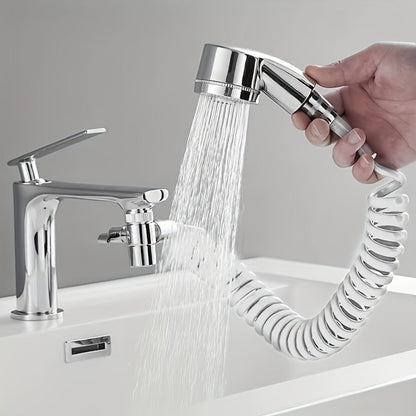 Handheld Shower Head Kit with Hose Bracket Diverter Faucet Adapter High Pressure Portable for Entryways, Bedrooms and Living Spaces