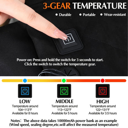 USB Heated Seat Cushion Foldable Heating Pad with 3 Adjustable Heat Modes – Portable Electric Warming Cushion for Stadium, Camping