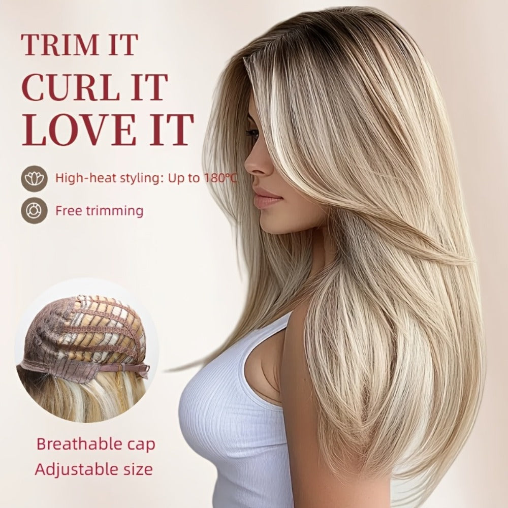Synthetic Wig Long Style, Six Color Choices with 24-Inch Length for Parties with Model-Specific Color, Length and Cap Options