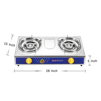 Propane Camping Stove Single & Double Burner, Stainless Steel Gas Cooker with Auto Ignition for Outdoor Cooking