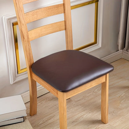 PU Leather Dining Chair Cushion Covers Removable Stretch Seat Slipcovers for Dining Room Kitchen Hotel Set of 4 or 6