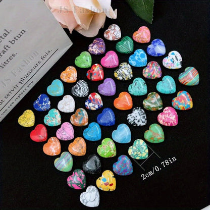 Heart Shaped Stones 50 100pcs Colorful Rainbow Natural Stone Hearts for DIY Jewelry Making Yoga Meditation Worry Stones Christmas Valentine