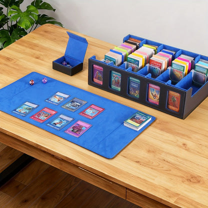 Trading Card Storage Box 5-Row with 24 Colored Dividers, 5 Card Sleeves & 5 Grid Boards – Card Organizer for Pokemon MTG Yu-Gi-Oh Sports