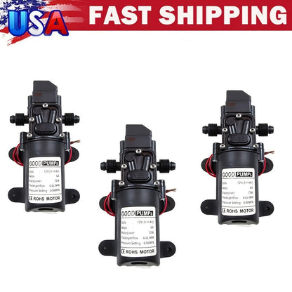 12V Self-Priming Water Pump 130PSI – High Pressure Portable Electric Pump for Car Wash, RV, Camper Van & Water Pressurization (1/2/3 Pack)