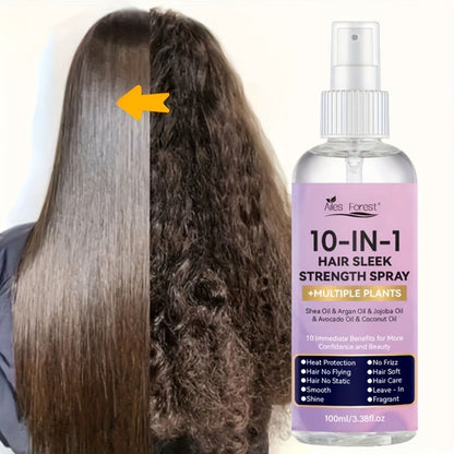 Leave-In Conditioner Spray 10-in-1 No-Rinse 100ml, Fragrance-Free Anti-Frizz Detangling Heat Protection