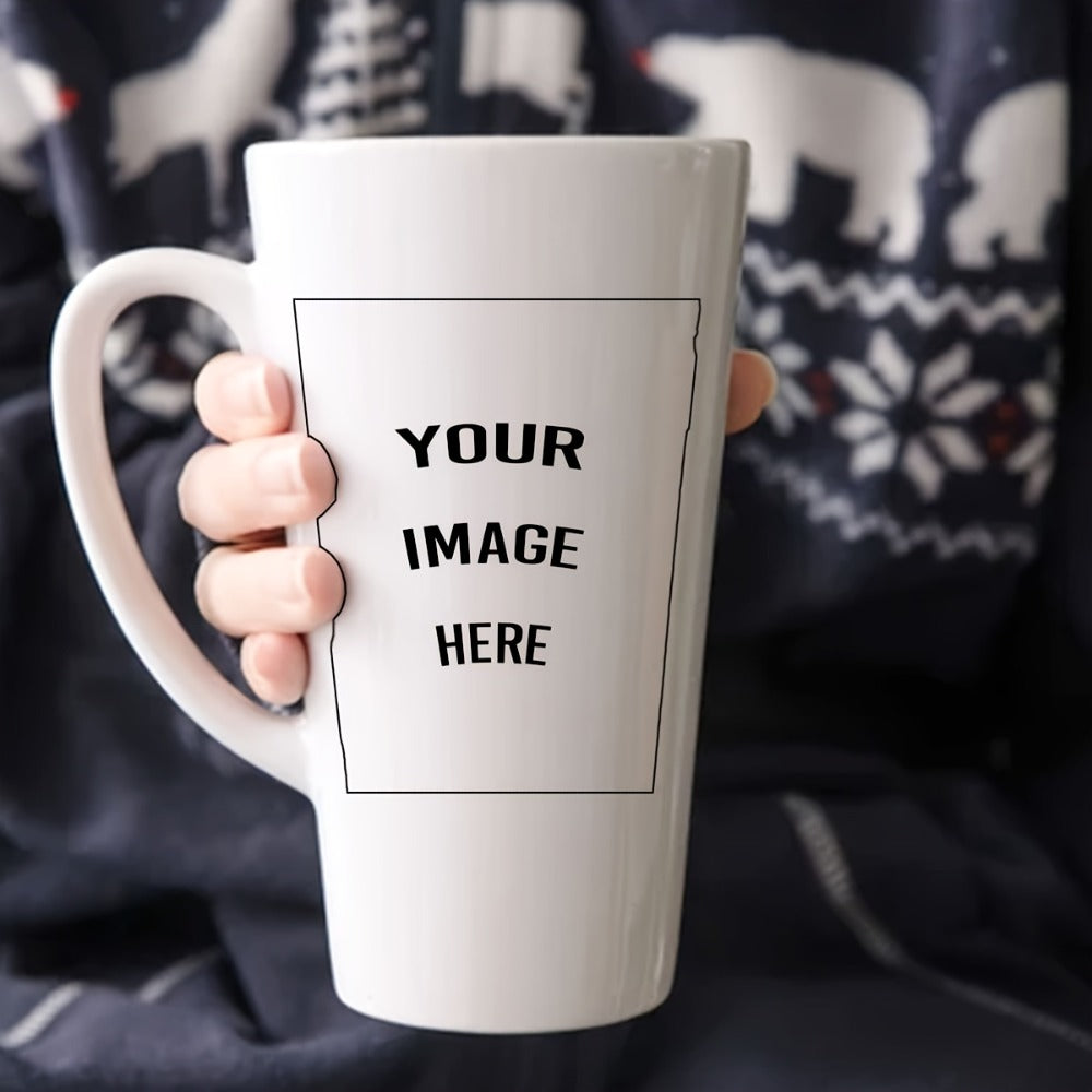 Custom Photo Mug 17 Oz, Personalized Ceramic Coffee Mug with Name, Photo & Logo Print, Color Changing Option