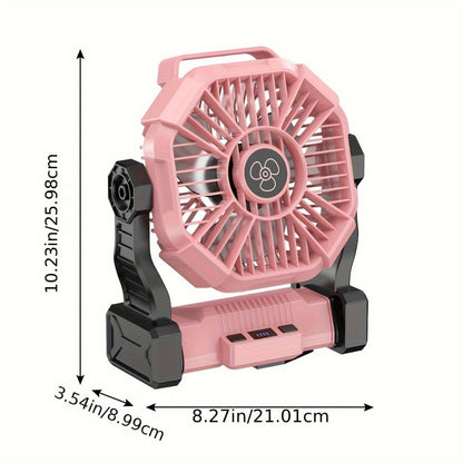 Camping Fan with LED Lantern 3-in-1 Rechargeable Portable Tent Fan with Hook Timer & Rotation for Car RV Barbecue Travel Outdoor