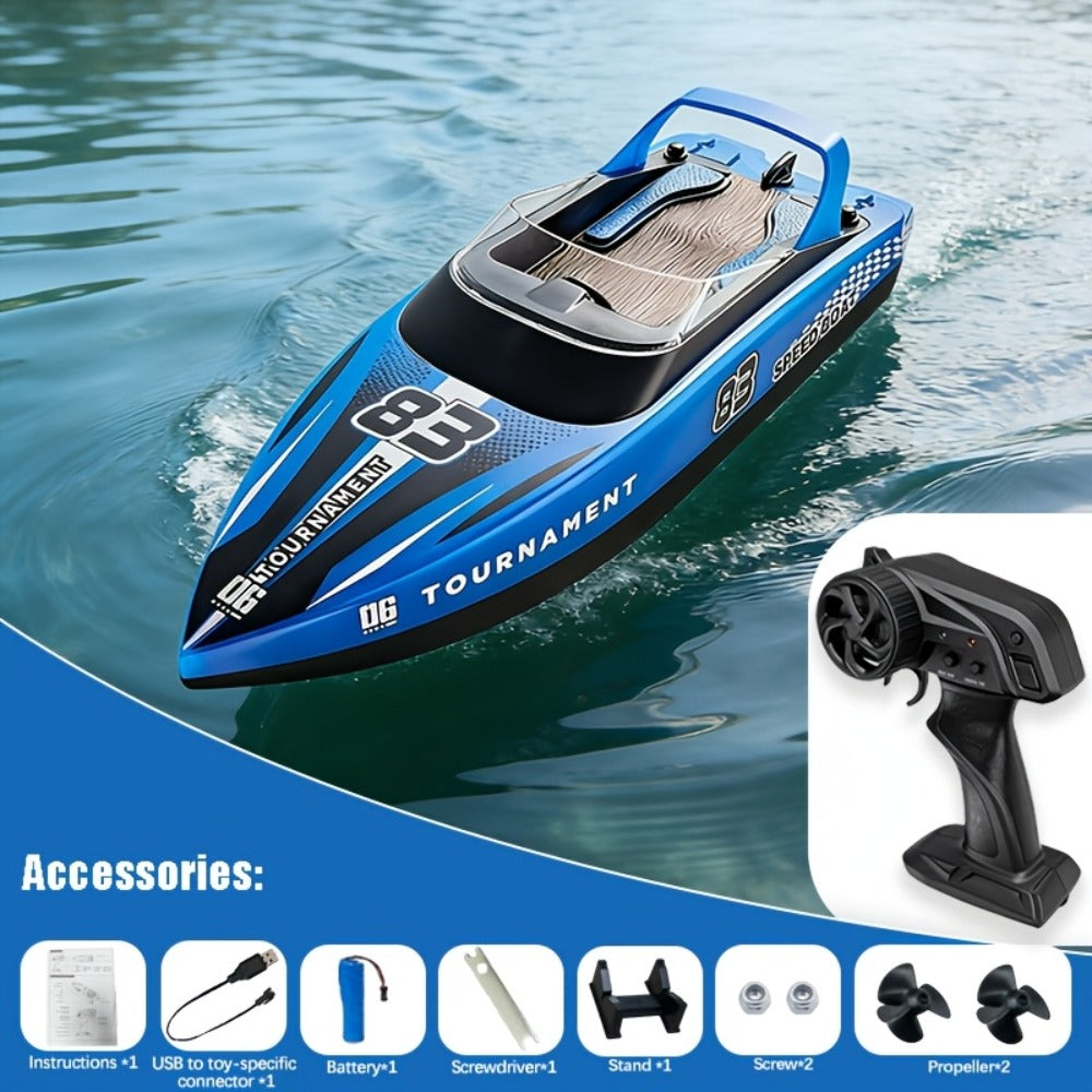 Remote Control Speedboat 25KM/H with Auto Flip Reset Night Light & Low with the Listed Color, Size or Set Options for Everyday Use