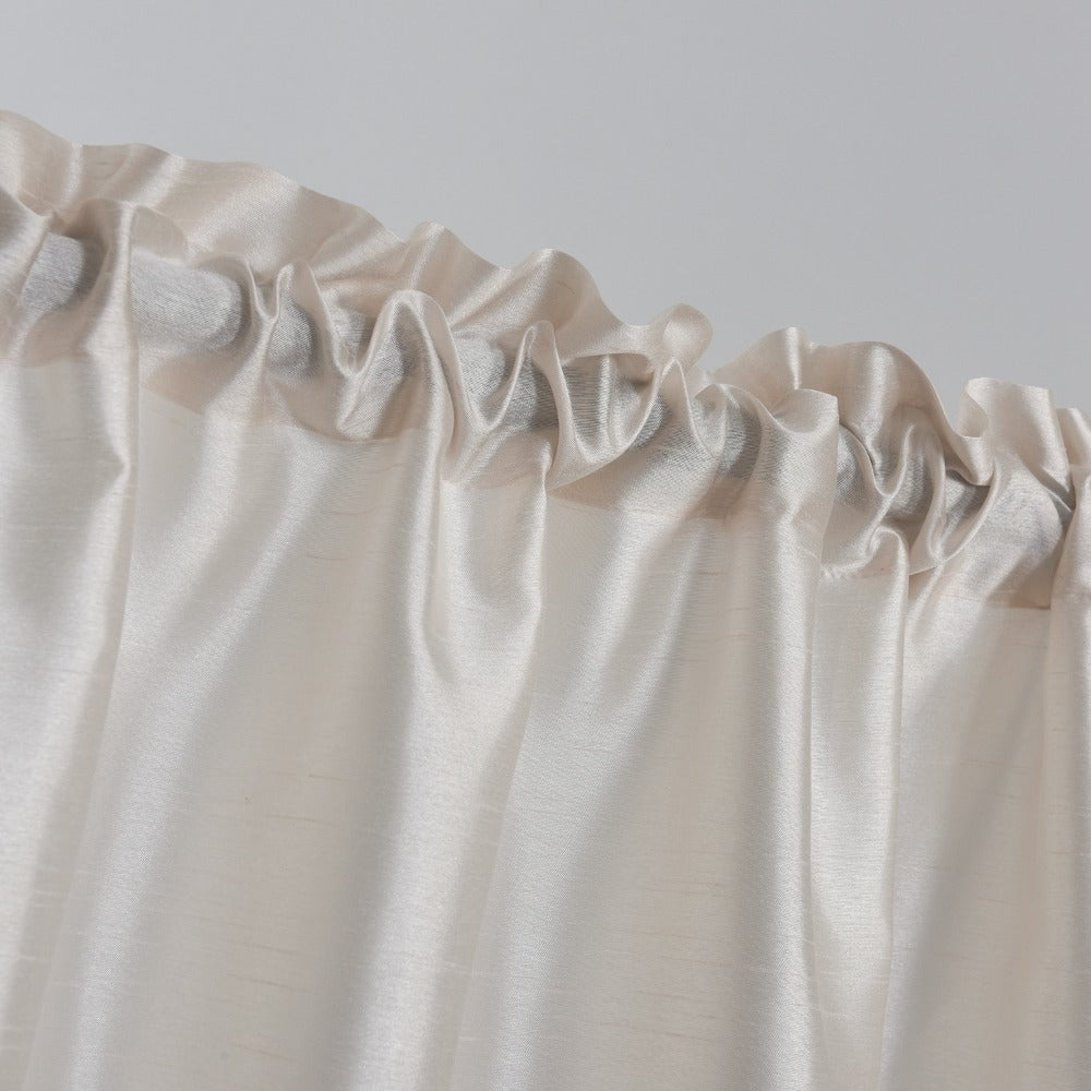 Three-Piece Faux Silk Window Curtain Set with Rod-Pocket Valance, Two 26 x 36-Inch Tiers and Eleven Colors