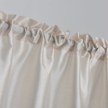 Three-Piece Faux Silk Window Curtain Set with Rod-Pocket Valance, Two 26 x 36-Inch Tiers and Eleven Colors
