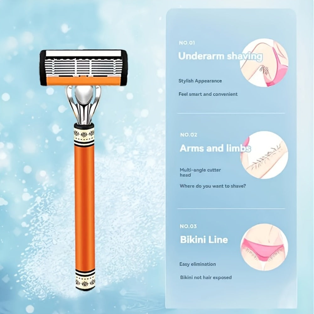 Double Edge Safety Razor Set for Men with 2 Handles & Stainless Steel Replacement Blades – Barber-Quality Close Shave Manual Shaving Kit