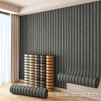 3D Wood Grain Wall Panels Self-Adhesive Peel and Stick Soundproof Grid Board Thick Matte, for Entryways, Bedrooms and Living Spaces