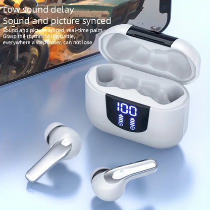 Bass Stereo Wireless Earphones Bluetooth 5.4, Playtime In-Ear Earbuds with Noise Cancelling Mic & LED Display