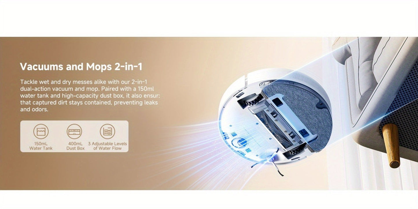 Dreame D10 Plus Gen 2 Self-Emptying Robot Vacuum & Mop Refurbished, 6000Pa Suction, 90-Day Base, LiDAR Navigation