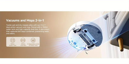 Dreame D10 Plus Gen 2 Self-Emptying Robot Vacuum & Mop Refurbished, 6000Pa Suction, 90-Day Base, LiDAR Navigation