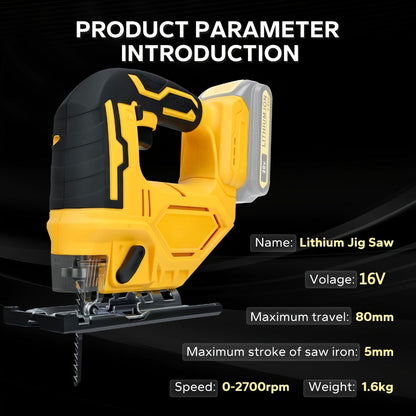 Cordless Jigsaw Compatible with DeWalt 20V Battery - Variable Speed 0-2700 RPM, 80mm Cutting Depth