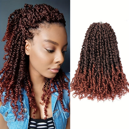 Pre-Looped Passion Twist Crochet Hair 8 Packs Pre-Twisted Curly Ends Bohemian Short Twist Braids