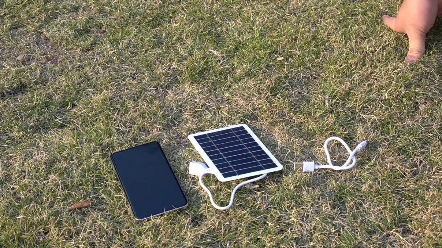 Solar Panel Phone Charger USB – Flexible Photovoltaic Outdoor Charging Panel with USB Cable, Portable Solar Power Generator for Camping, RV