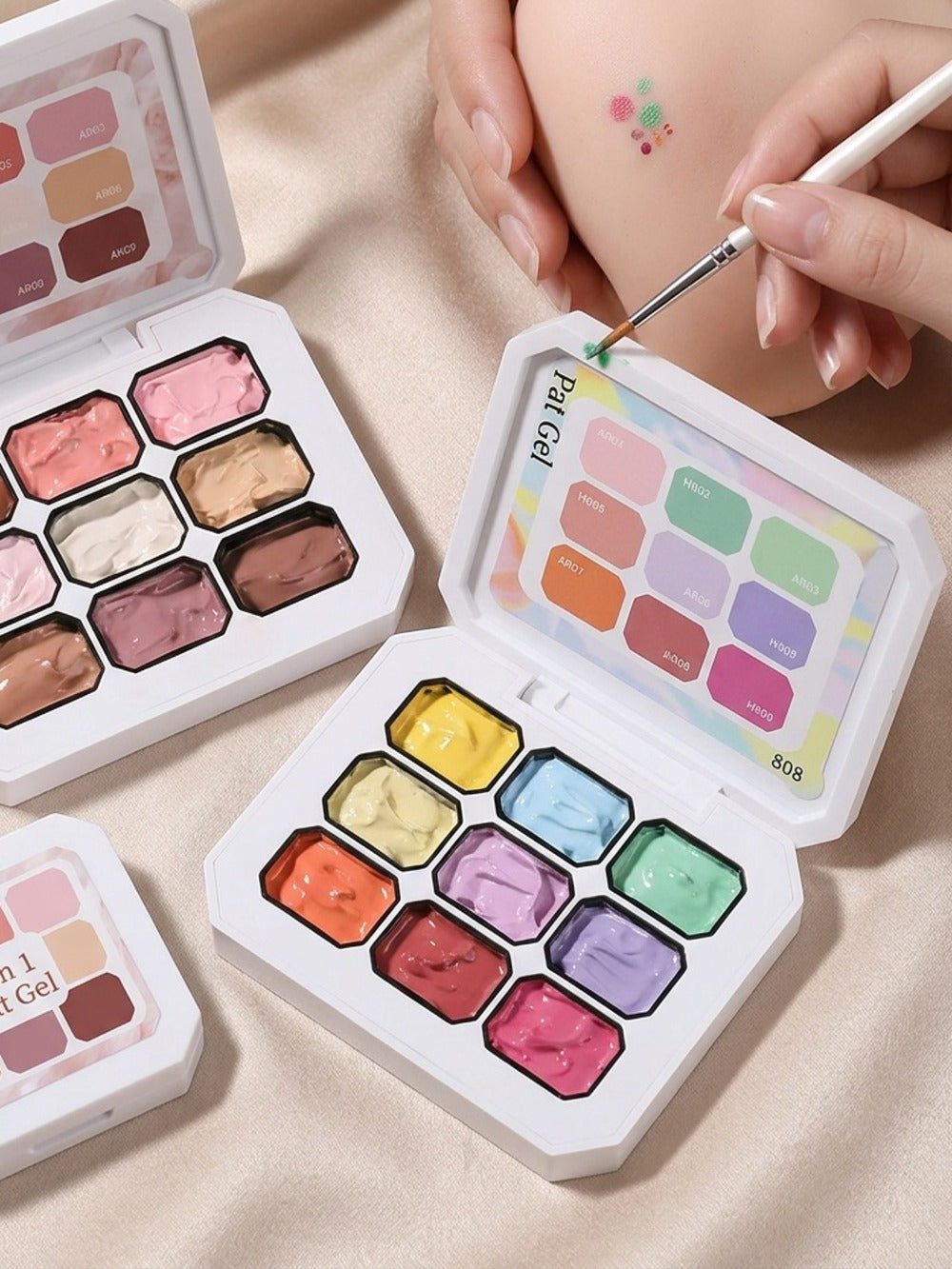 Gel Nail Polish 4-in-1 3-Piece Sets for Ombre, Stamping, Painting and Powder Art, 2 Options