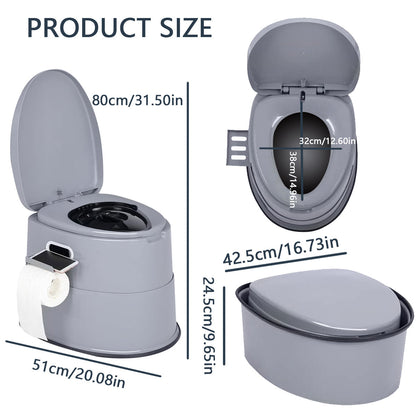 Portable Camping Toilet for Adults Extra Large Tall Spacious with Lid Hygienic Outdoor Travel Toilet for Car Hiking Beach Camping Fishing