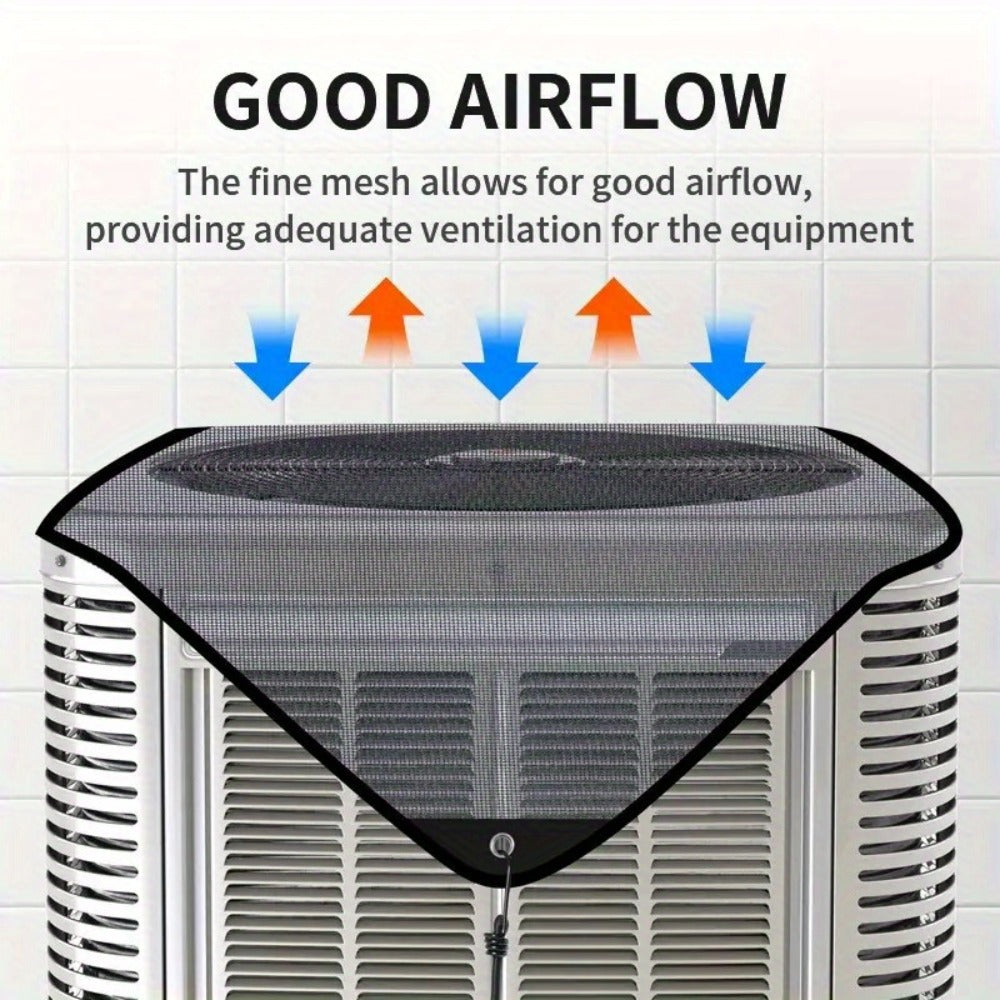 Outdoor Air Conditioner Cover 26"x26", Universal PVC Mesh AC Unit Protector, Prevents Leaves Debris Snow, Weatherproof Outdoor AC Cover