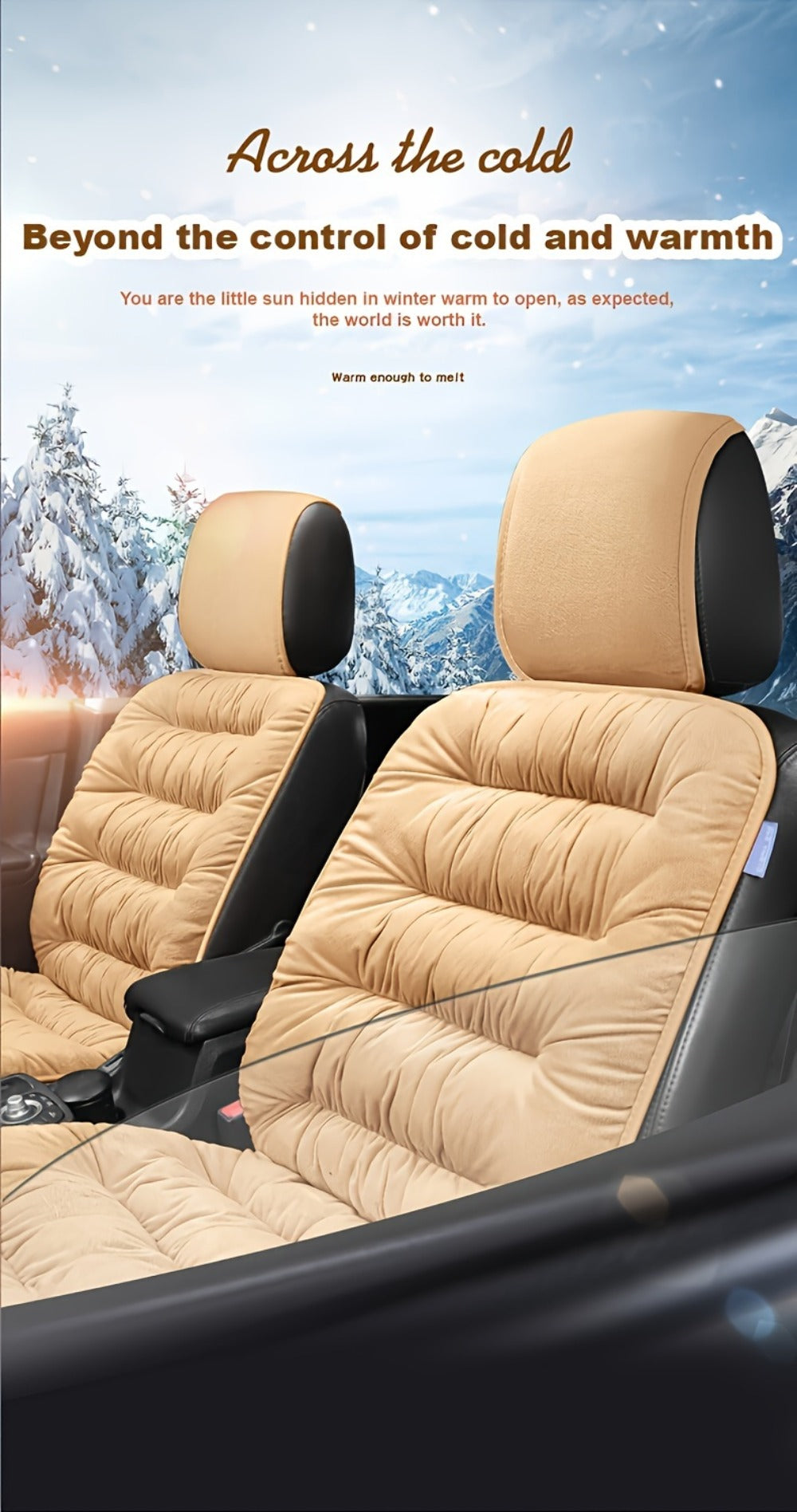 Vest-Style Car Seat Cushion with Connected Backrest and Seat Pad, Memory Foam Fill and Red, Beige or Black Options