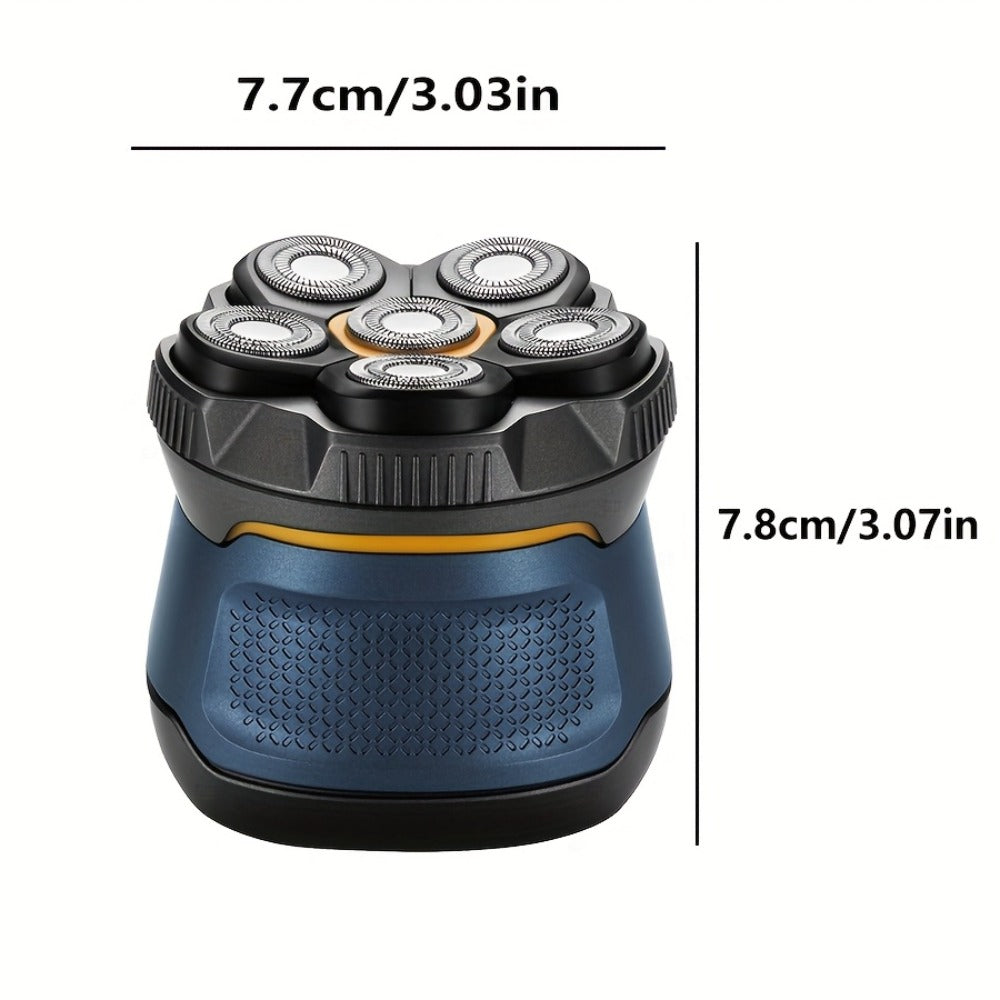 6D Floating Head Bald Head Shaver Self-Cut Electric Hair Clipper – 10W High Power 1400mAh USB-C Charging LED Display Two-Speed Travel Lock