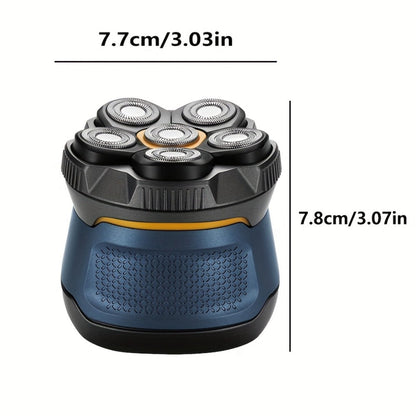 6D Floating Head Bald Head Shaver Self-Cut Electric Hair Clipper – 10W High Power 1400mAh USB-C Charging LED Display Two-Speed Travel Lock