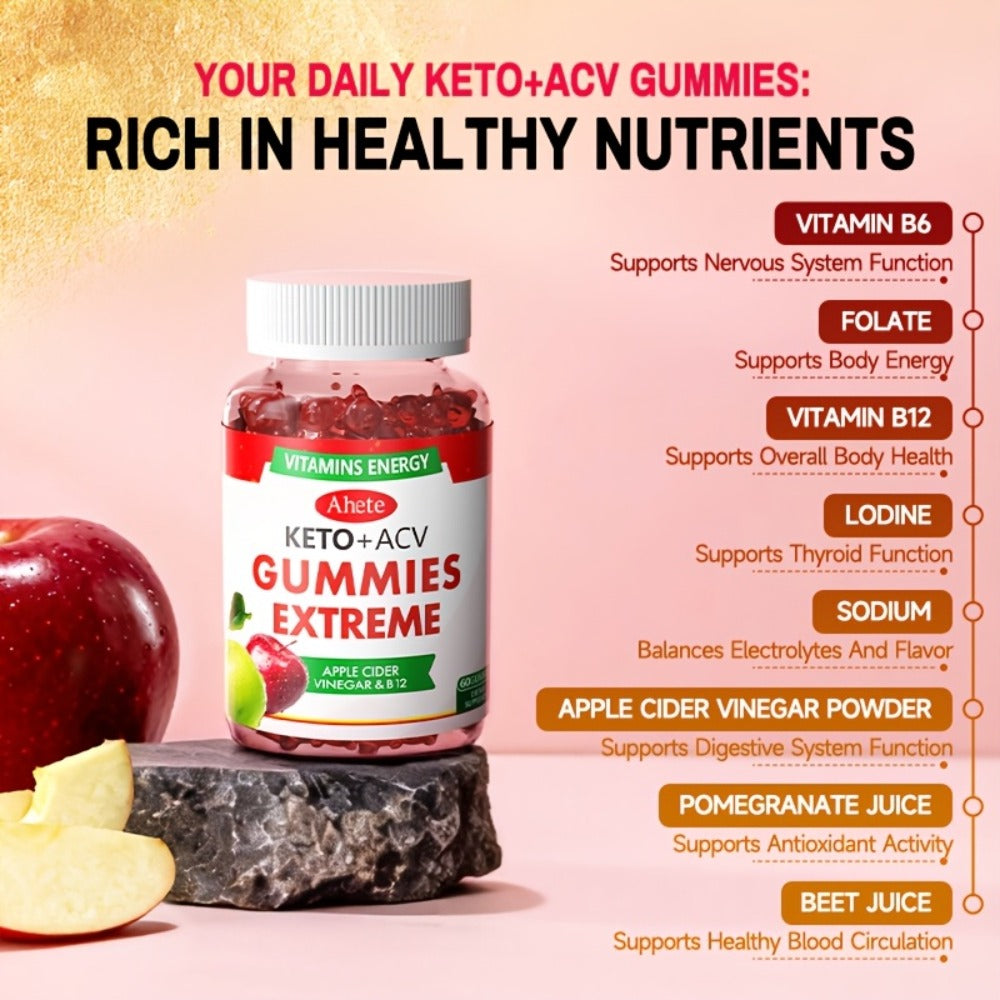 Apple Cider Vinegar Gummies Vegan Keto with Beet Juice & Vitamin B12 for Bath Time, Home Spa and Personal Care