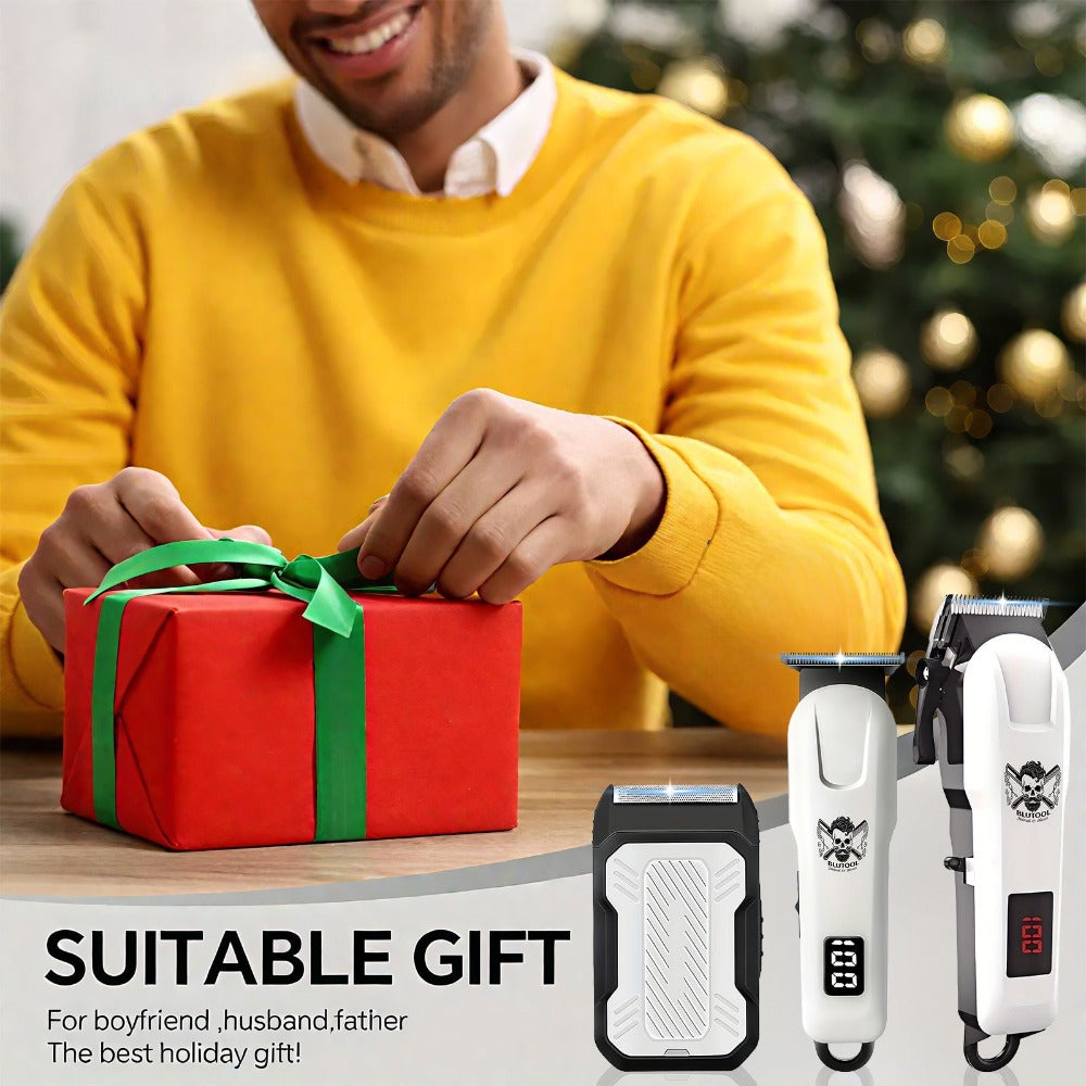Cordless Hair Clipper Set for Men USB Rechargeable Electric Shaver with LED Display – Professional Grooming Kit 2 or 3 Piece Wireless Hair