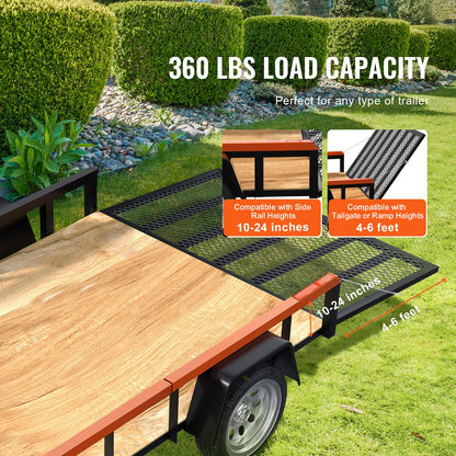 Trailer Tailgate Lift Assist – Max 180 lbs, Fits Open Utility Trailers, 10–24 Inch Side Rail, 4–6 ft Ramp Height