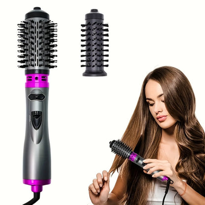 Rotating Hot Air Brush 2-in-1 Auto Curl & Straighten Styling Comb, One-Step Salon Blowout Results at Home