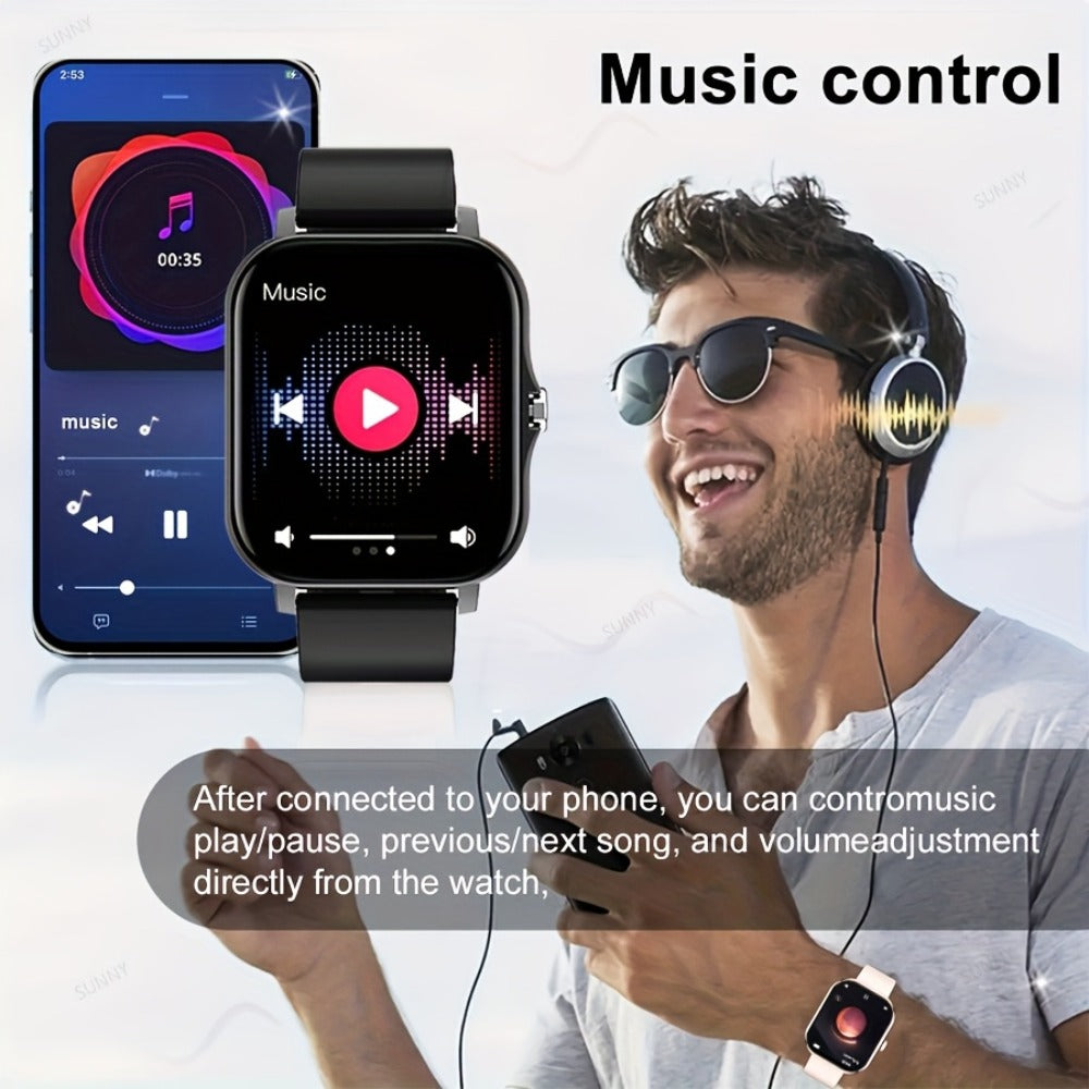 Smartwatch 1.83 Inch Full Touch with Bonus Strap, Calling, Pedometer and Exercise Modes in Two Colors