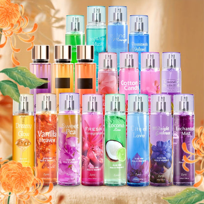 Fragrance Body Mist for Women, Floral, Fruity, Musk & Vanilla Body Spray with Aloe & Vitamin E, 3-8 fl oz
