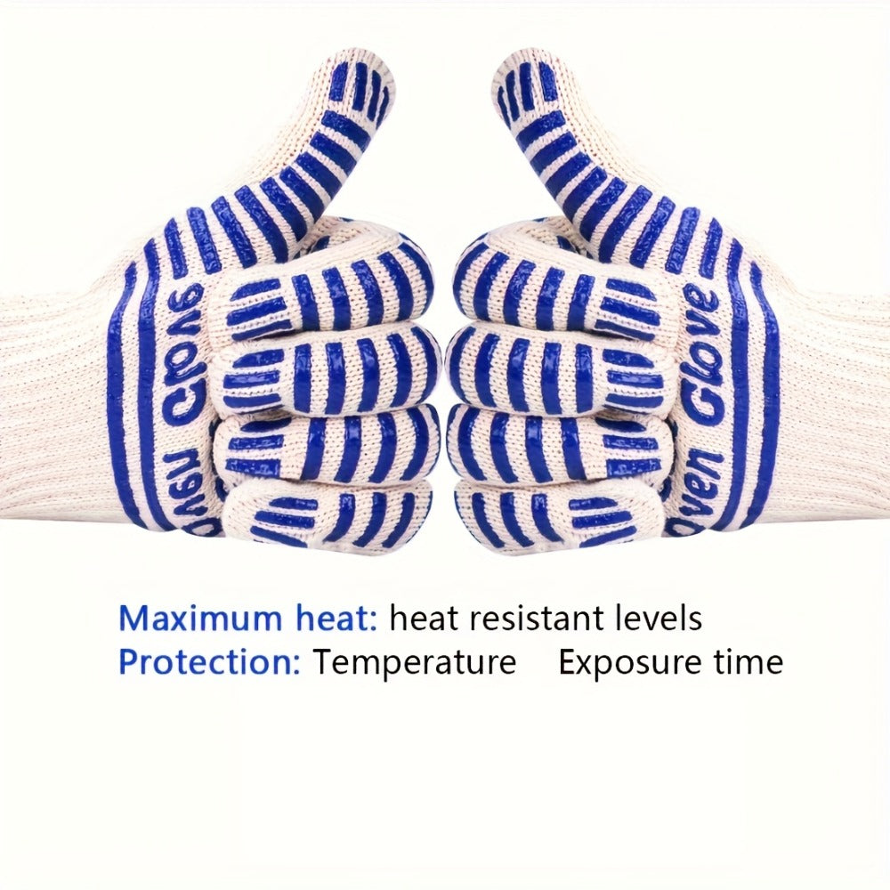 Silicone Oven Mitts with Fingers Heat Resistant Gloves for Cooking Baking BBQ Grilling – Kitchen Oven Gloves 2pcs or 4pcs Set