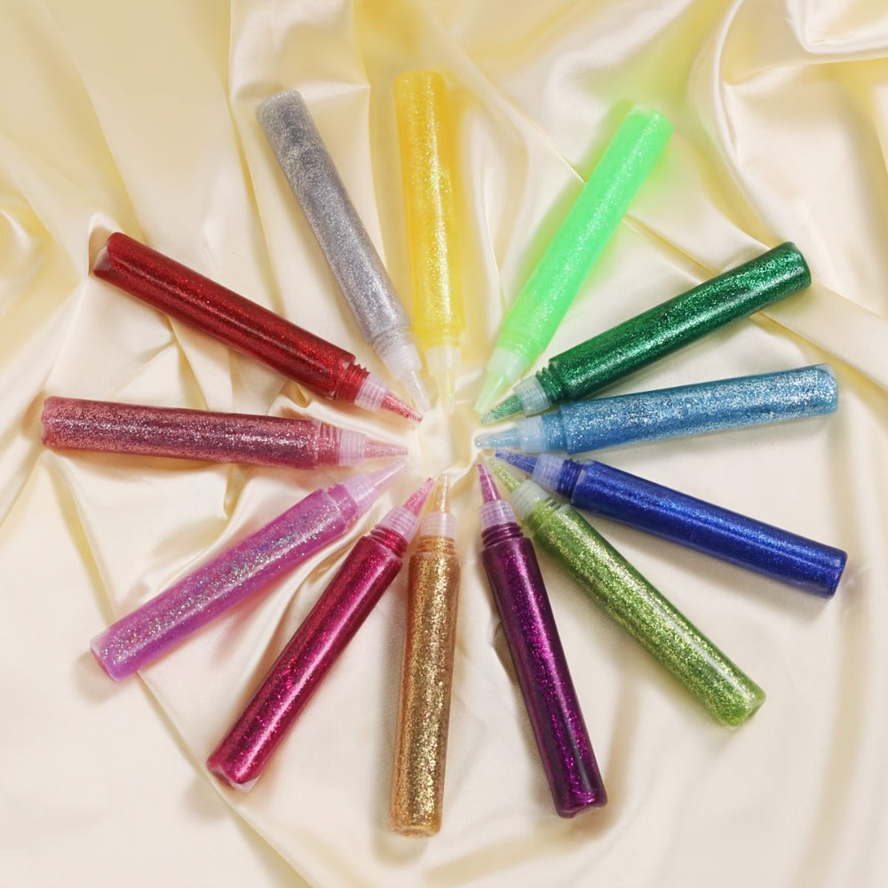 Glitter Glue Pens 30 Count Sparkle Set for Kids, 15 Colors Extra Fine Gel Glue for Arts Crafts Scrapbooking Slime School Projects