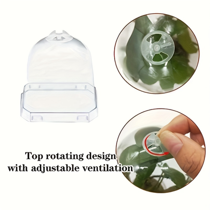 Clear Nursery Pots 3 Inch with Humidity Dome Lids 30pcs | Stackable Seed Starter Pots | Built-In Labels | Succulents Seedlings Cuttings