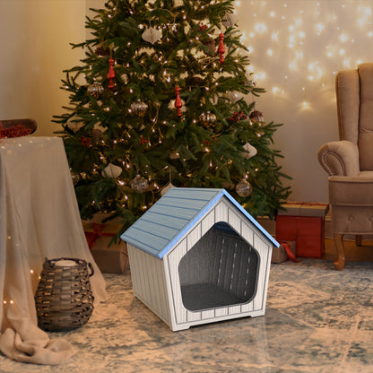 Outdoor Cat House XL Resin Weatherproof Cat Shelter with Raised Floor Indoor Outdoor Small Animal Enclosure Easy Assembly Cat Play Cage