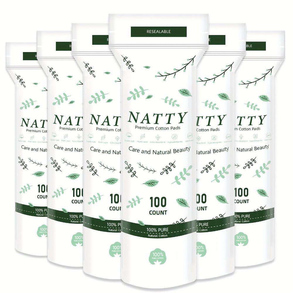 Makeup Remover Pads 600 Count Soft Hypoallergenic Lint-Free Cotton Rounds 360 Locking Edge Unscented Absorbent Disposable Face Pads