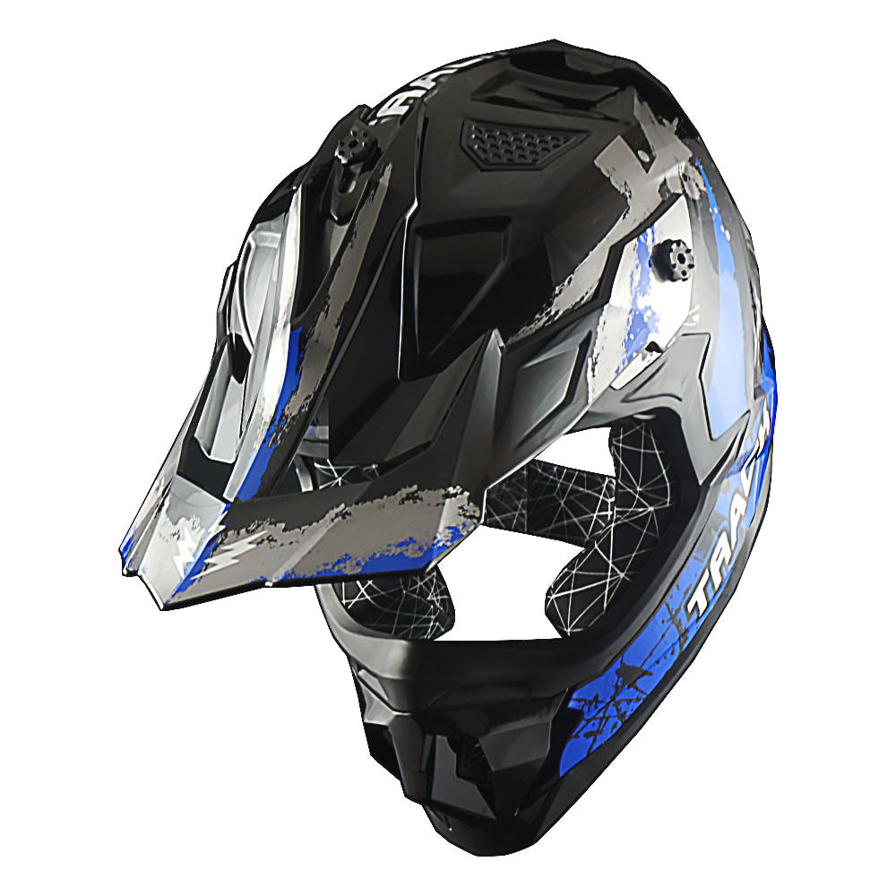 Motorcycle Helmet 1STORM Dirt-Bike Full-Face Shell with Peak Visor, XS-XXL Sizes, Padded Liner and Graphic Styles
