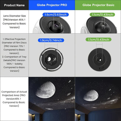 Galaxy Earth Projector Lamp 4K HD with 13 Film Cards Globe Night Light Projector for Bedroom for Entryways, Bedrooms and Living Spaces