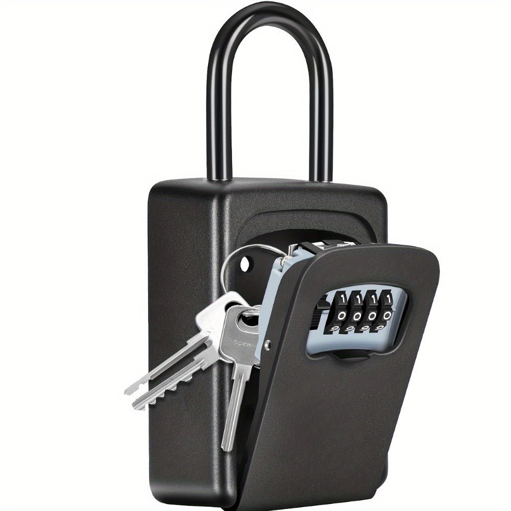 Wall-Mounted Key Lock Box with Resettable Password – Outdoor Key Safe Box, Security Lock Box for Home Garage Garden Office Store