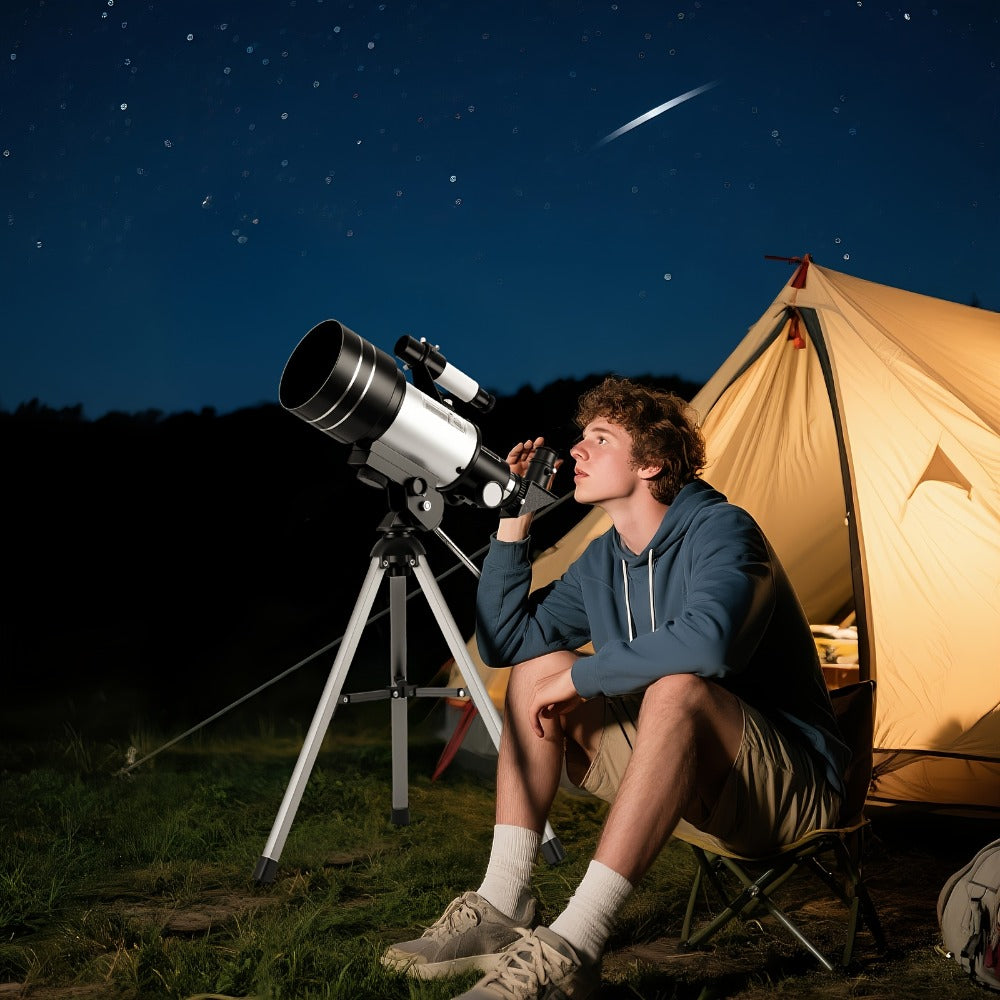 Monocular Telescope 150X with 3 Eyepieces, 70mm Aperture & Tripod – Portable Astronomical Refractor with Phone Holder & Barlow Lens