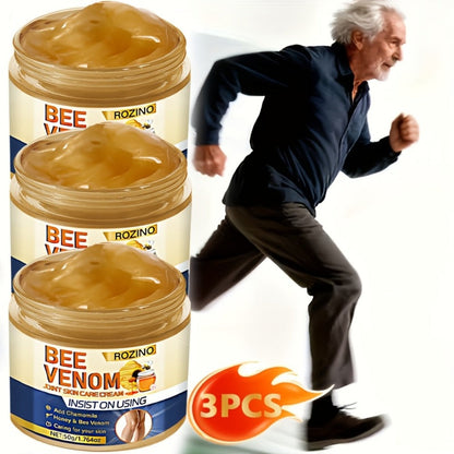 Bee Venom Cream for Joint & Skin Care 3 Pcs 50g Each – Moisturizing Brightening Body Cream with Vitamin C for Dry Rough Skin on Arms Legs