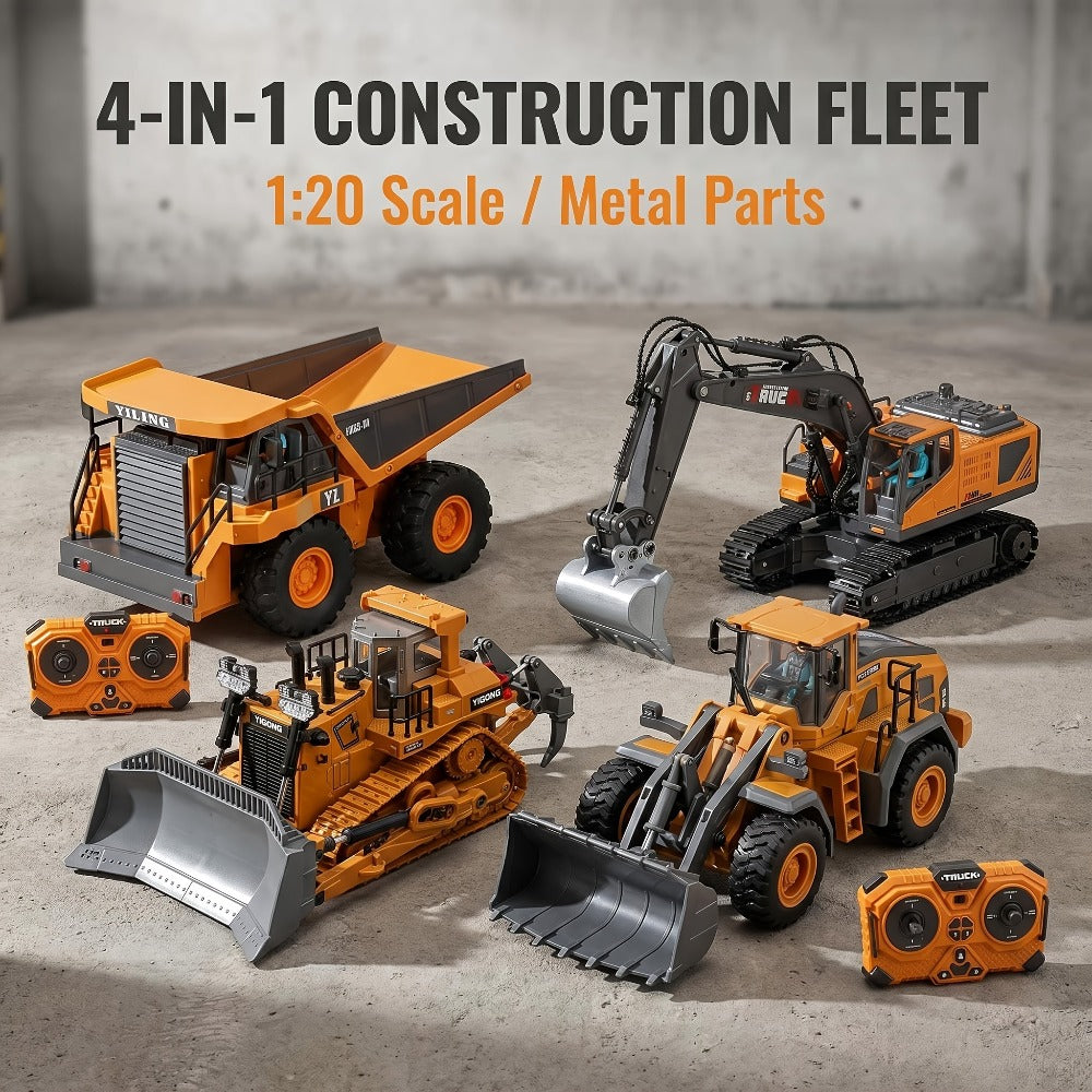 RC Construction Vehicle Set 2/3/4pcs with the Listed Color, Size or Set Options for Everyday Use