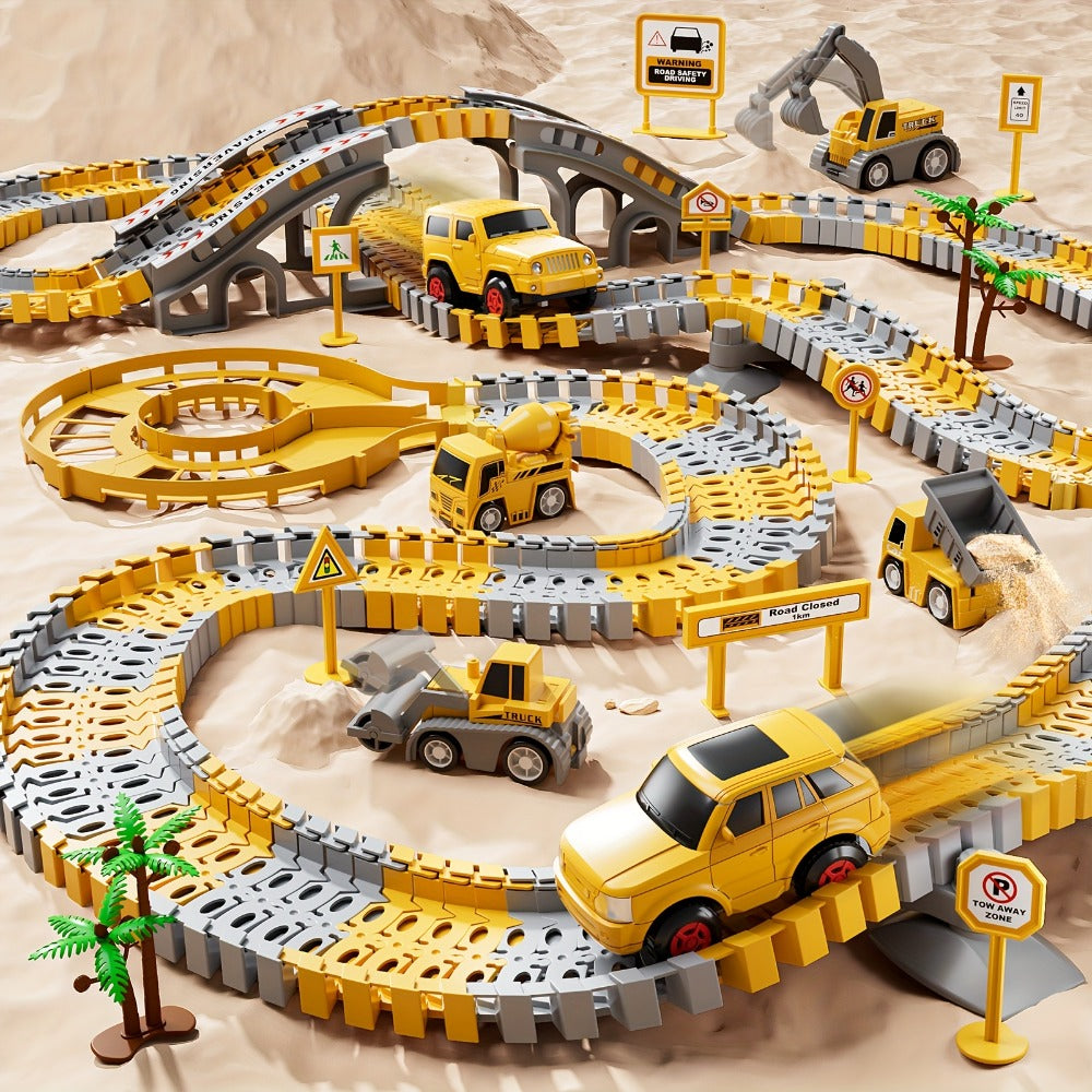 236-Piece STEM Race Track Car Toy Set for Kids Ages 3+, Track Splicing & Racing, Engineering Construction Style